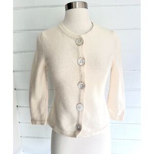 Vintage BANANA REPUBLIC Angora Blend Button Cardigan in Ivory - XS